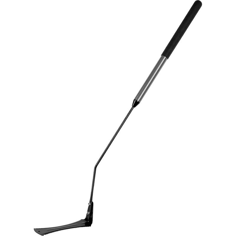 WaLensee Grass Whip with Double-Edged Serrated Sharp Steel Blade Weed Grass Cutter with Soft Rubber 22-Inch Handle - Black