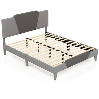 Modern Velvet Bed Frame with Anti-Slip Feet and Strong Slats