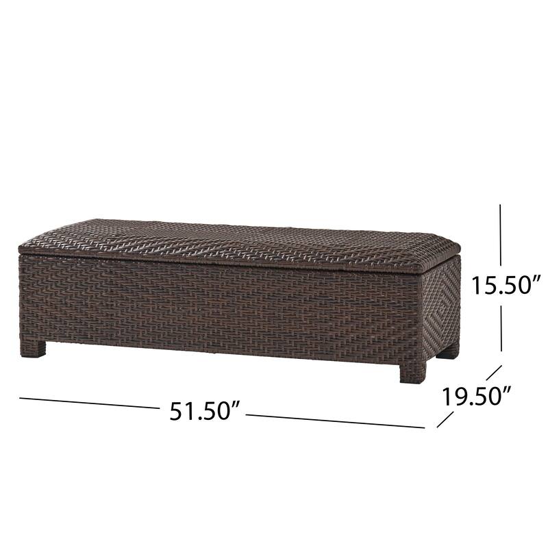 Rattan Outdoor Bench Storage Bench Patio Bench Garden Bench