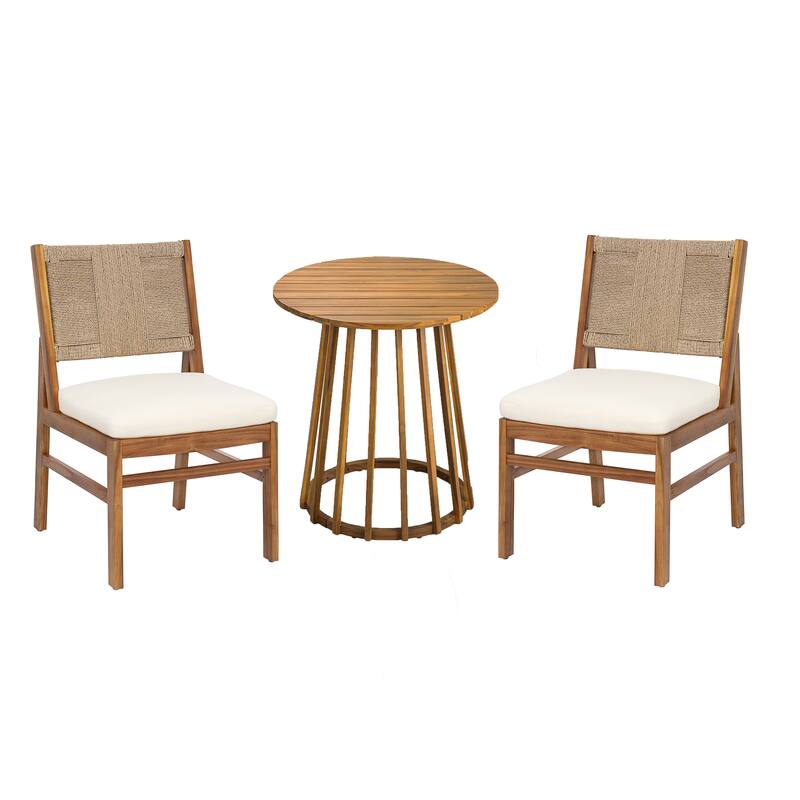Christopher Knight Home - Outdoor Wood Dining Set Options with Handwoven Wicker Chairs and Multiple Table Styles