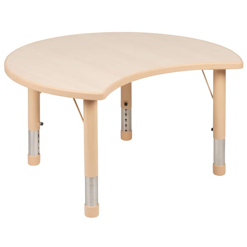 25.125"W x 35.5"L Crescent Plastic Adjustable Kids Table Set - 4 Chairs