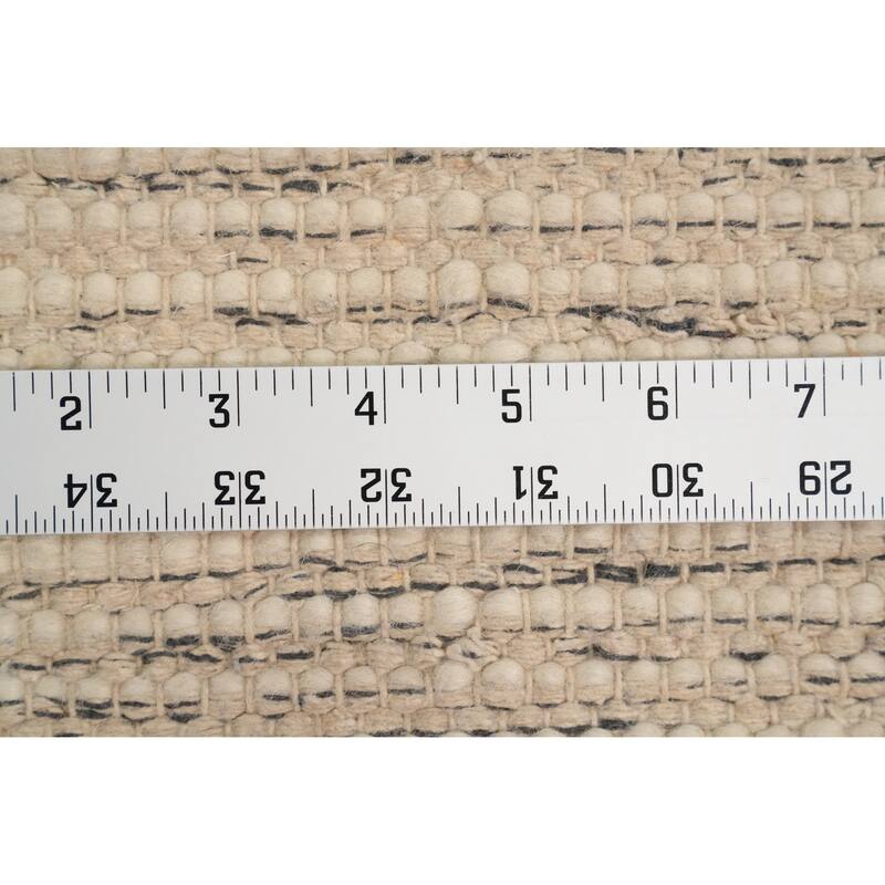 Hand Knotted Oriental 100% Wool Carpet Modern Geometric Beige & Ivories Modern Gotti Design Area Rug - 9' 8'' X 7' 11''