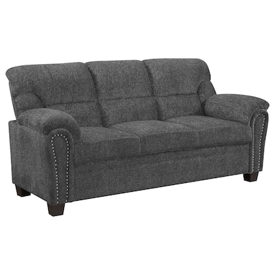 Clementine Transitional Nailhead Trim Upholstered Padded Arm Sofa