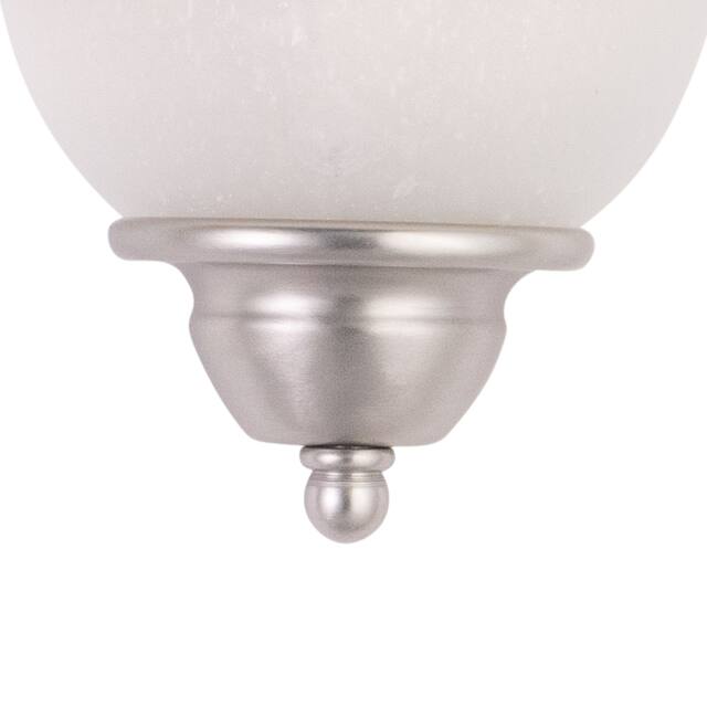 Monrovia 1 Light Brushed Nickel Flush Wall Sconce White Glass - 10-in W x 9.5-in H x 5-in D