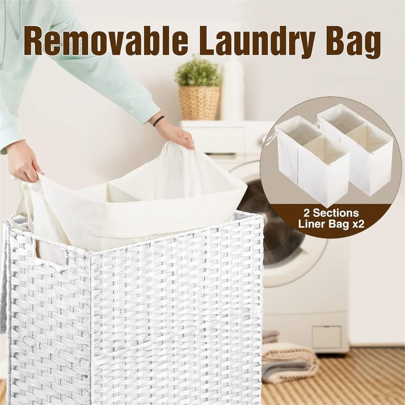 Laundry Hamper with Wheels No Install Needed - 22"L x 13.5"W x 26.4"H