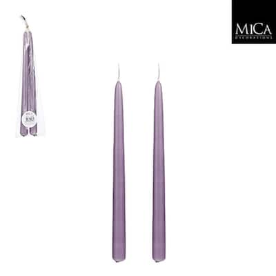 Set of 2 Lilac Taper Candles-ST - Burn Time 9 Hours
