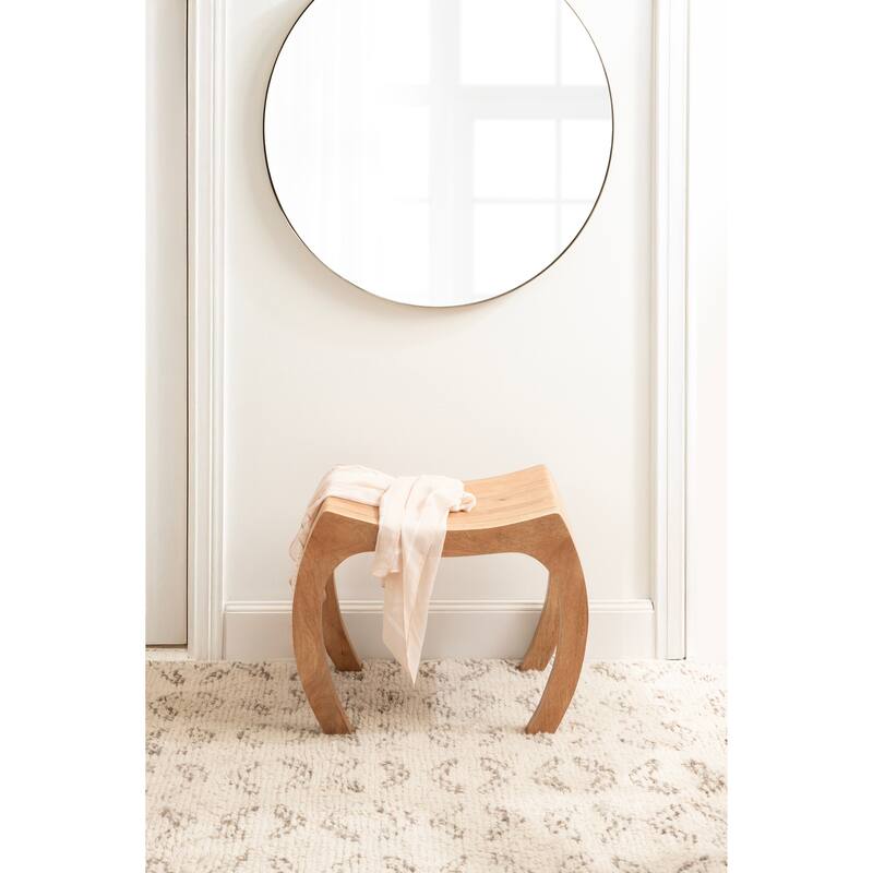 Kate and Laurel Loviisa Wood Ottoman and Vanity Stool