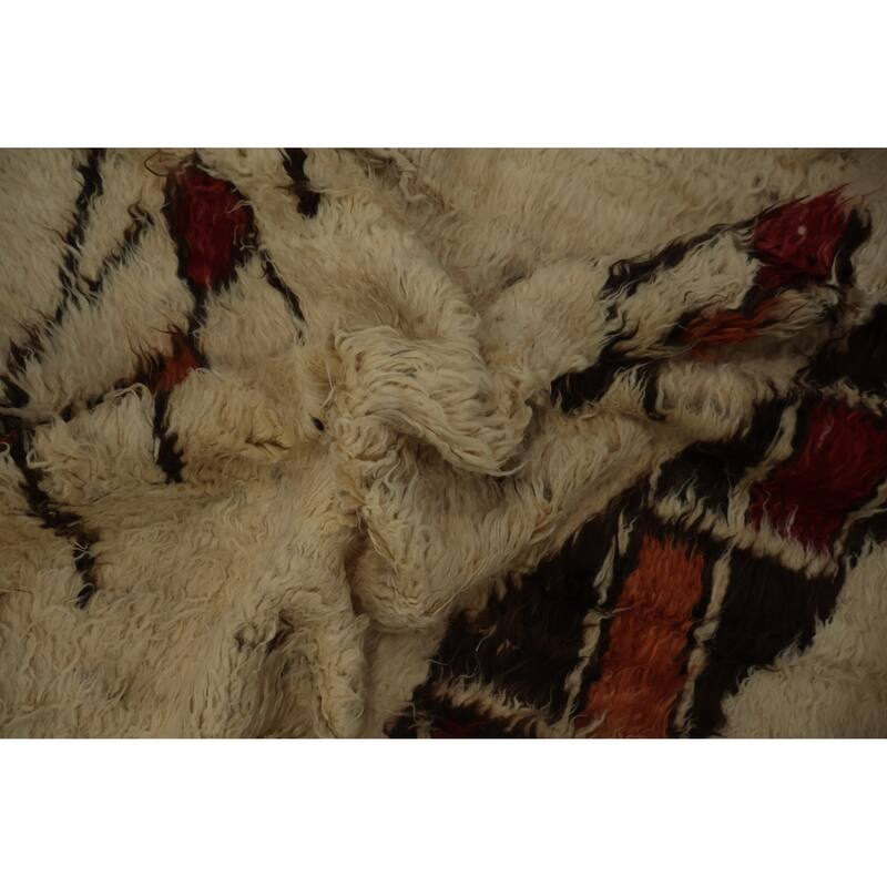 Hand Knotted Oriental 100% Wool Carpet Modern Tribal Beige & Ivories Moroccan Area Rug - 9' 6'' X 8' 3''