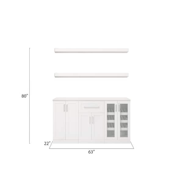 NewAge Products Home Bar 63-in x 80-in Brown Rectangle Bar Cabinet