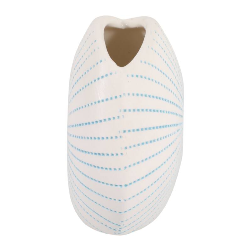 Round Shell Ceramic Vase - Stylish Dotted Pattern Flower Vase