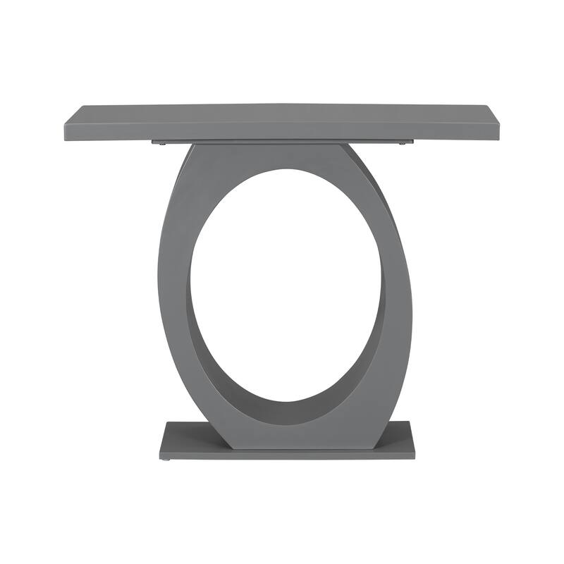 Acacia Veneer Console Table, Accent Table Console Tables with Round-Shaped Base