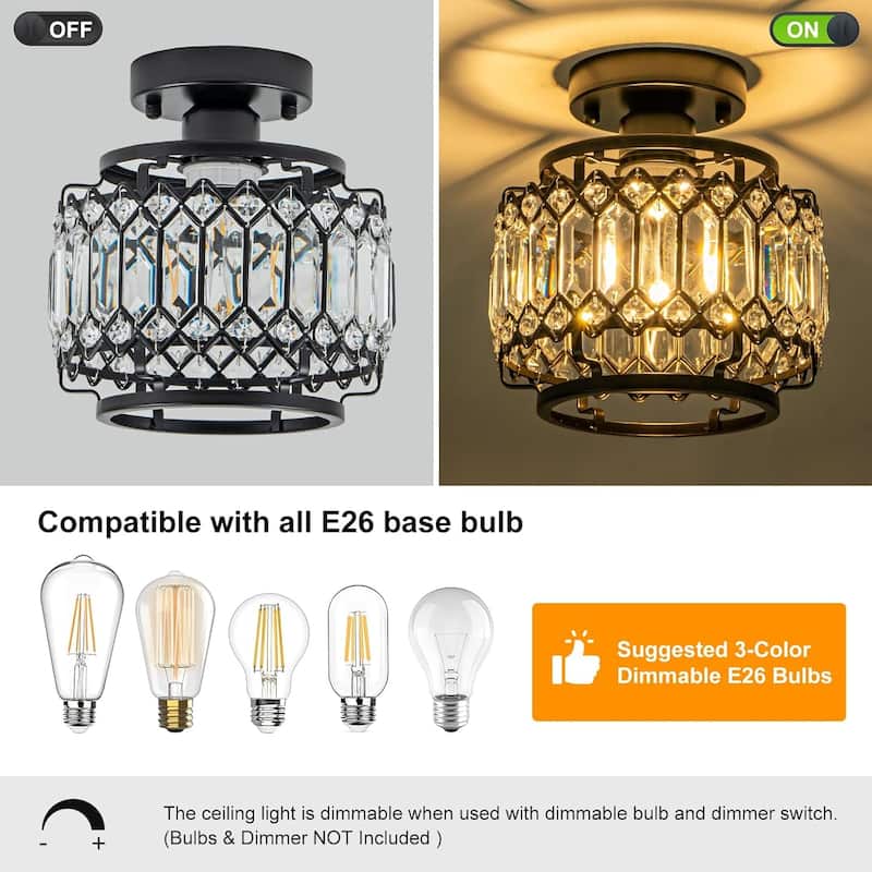 Led chandelier light black+clear entryway light glass, metal ceiling light