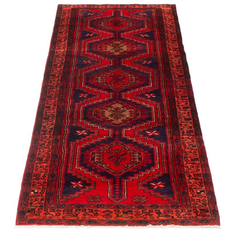 ECARPETGALLERY Hand-knotted Andelz Red Wool Rug - 3'7 x 9'4