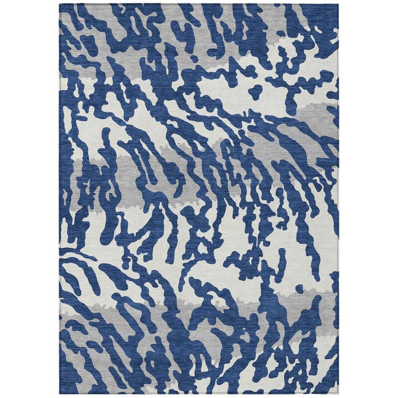 Machine Washable Indoor/ Outdoor Chantille Animal Print Abstract Rug