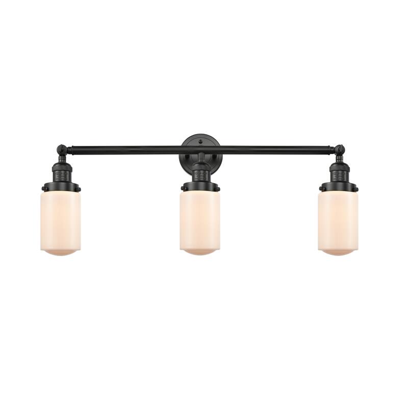 Innovations Lighting Dover 3 Light 31" Wide Bathroom Vanity Light - Matte Black / Matte White Cased