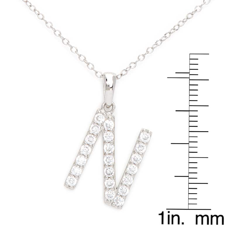 Victoria Townsend .925 Sterling Silver Cubic Zirconia Initial Necklace - N