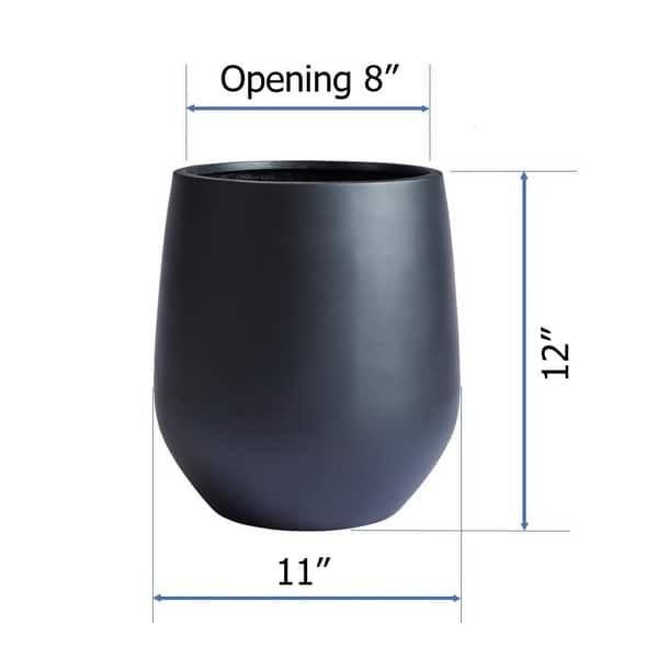 dimension image slide 5 of 9, DreamPatio La Mirada 1-piece Fiberstone Tapered Planter for Indoor/Outdoor