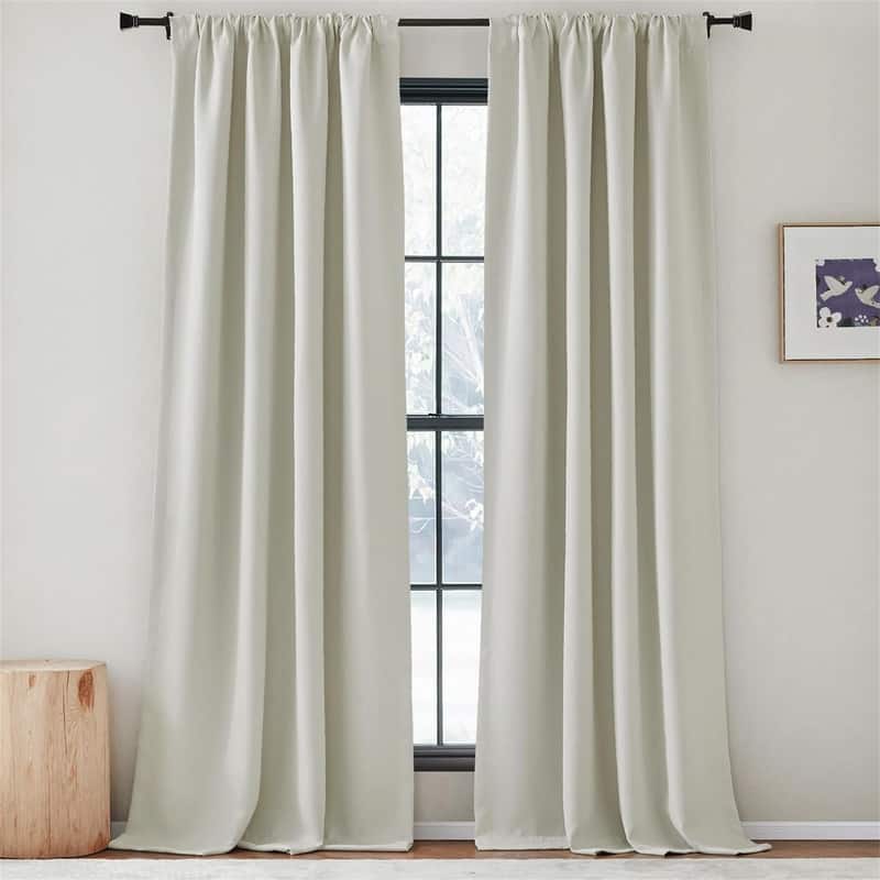 Natural Faux Linen Curtains 50x84" Pinch Pleat