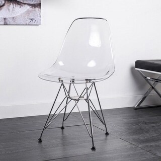 Eiffel Clear Chair With Chrome Base (set of 2) - Bed Bath & Beyond