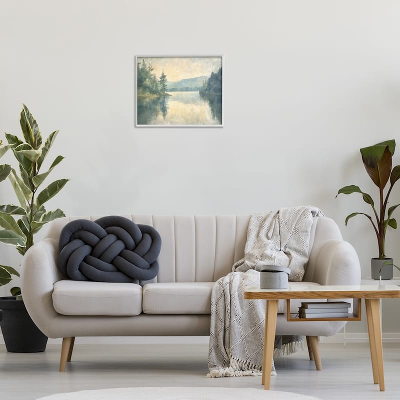 Stupell Mountain's Reflection Landscape Framed Giclee Art Design By Petal Prints Design