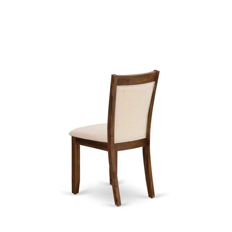 East West Furniture Dining Set- a Rectangle Dining Room Table and Light Beige Linen Fabric Chairs, (Pieces & Finish Options)