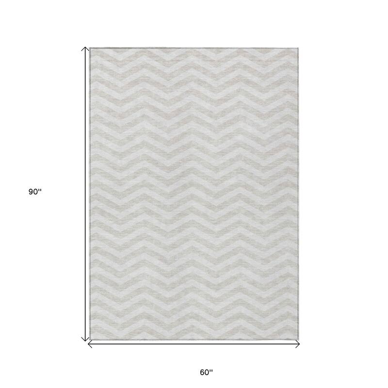 HomeRoots Chevron Transitional Rectangle Outdoor Rug