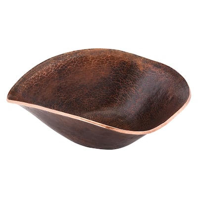 17-in Free Form Hand Forged Old World Copper Vessel Sink (PVSHELL17)