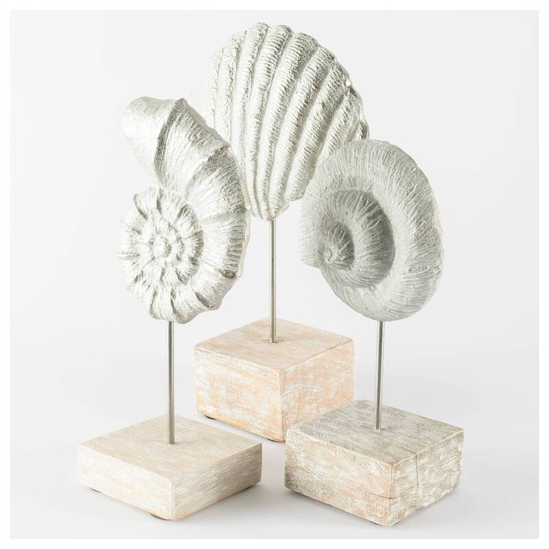 Coastal Silverplate Sea Shell Sculpture - 4"W x 5"D x 12"H