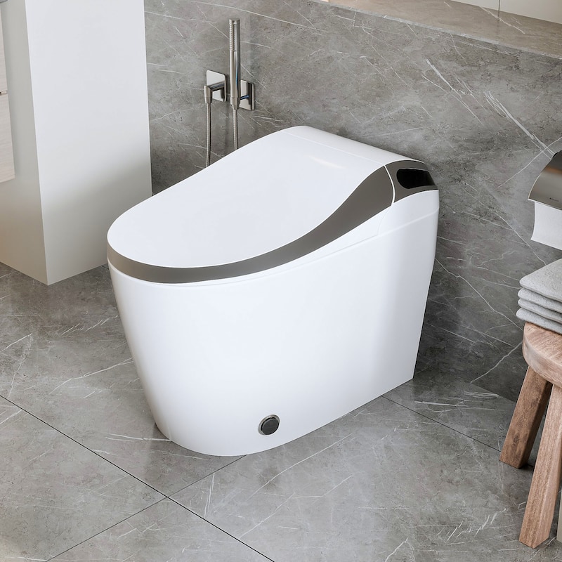 Smart Bidet Toilet: Heated Seat, Hot Water, Rear & Feminine Wash, Foot Flush