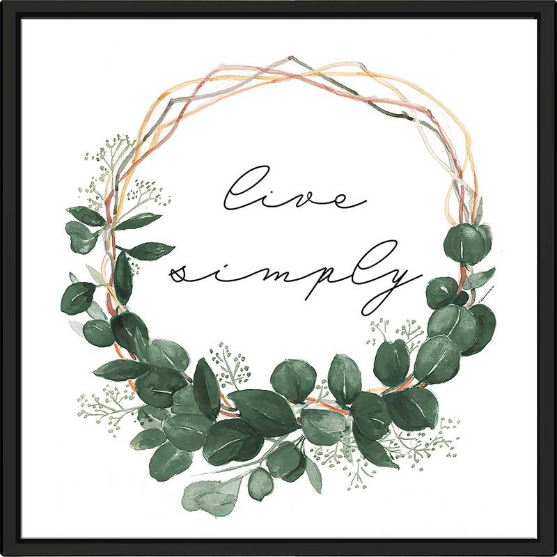 "Live Simply Wreath" Print on Floating Canvas