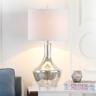 SAFAVIEH Lighting 35-inch Silver Mercury Glass Table Lamp - 16"x16"x34 ...