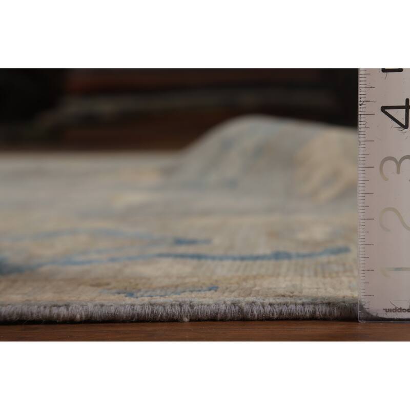 Hand Knotted Oriental 100% Wool Carpet Transitional All-Over Greys & Charcoal Oushak Area Rug - 11' 9'' X 9' 2''