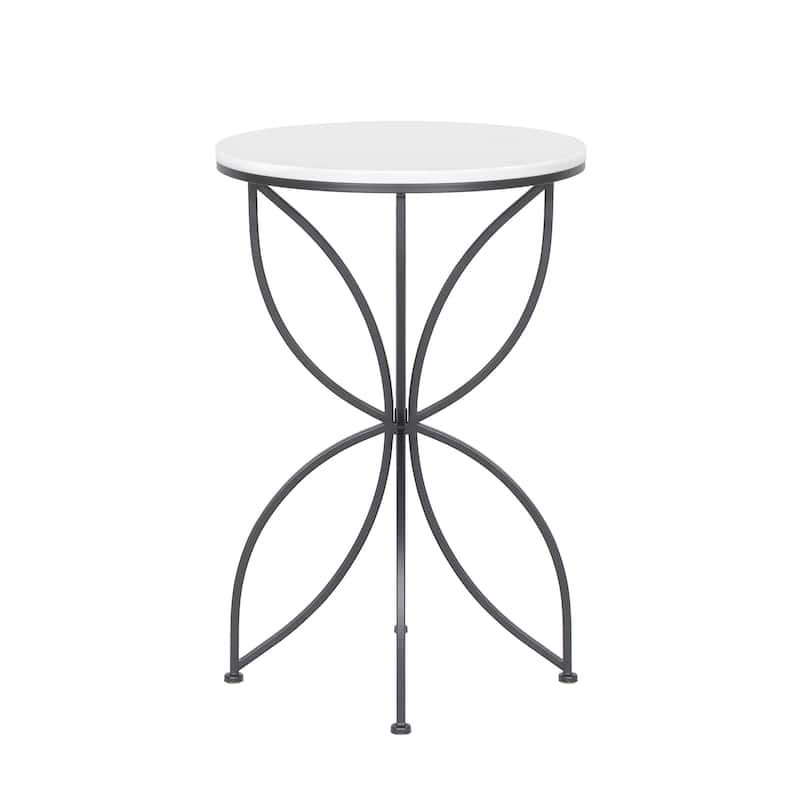 Maypex White Quartz Stone Accent Table