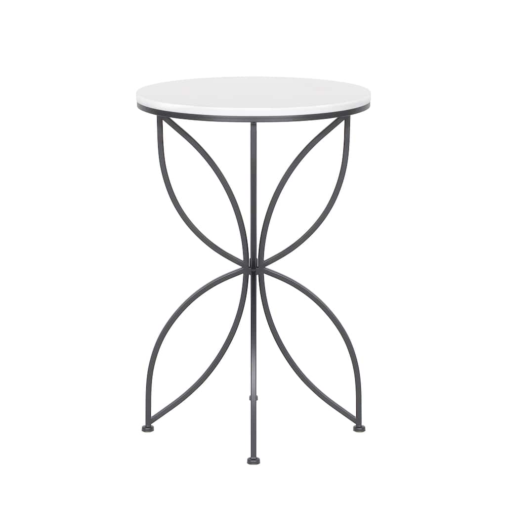 Maypex White Quartz Stone Accent Table