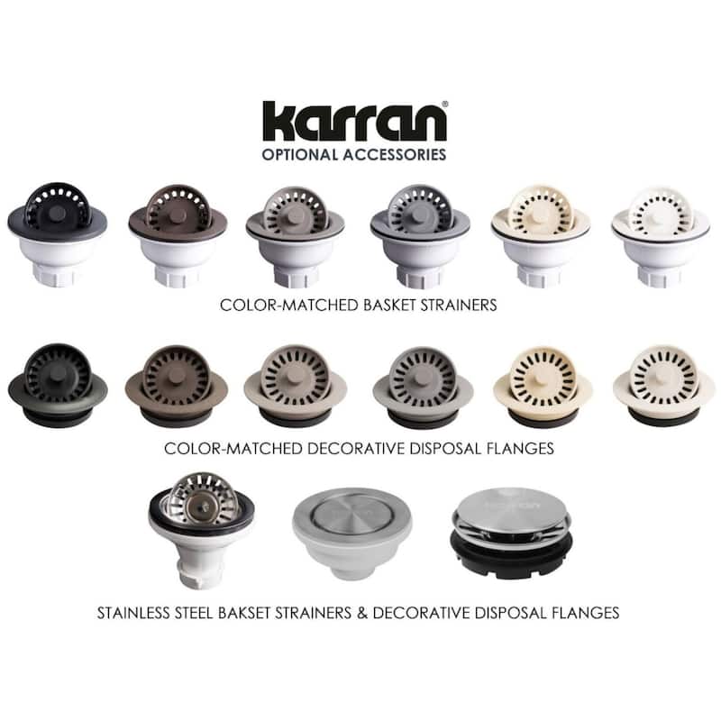 Karran USA QX-680 Quartz Top Mount Sinks 18" Undermount Single Basin