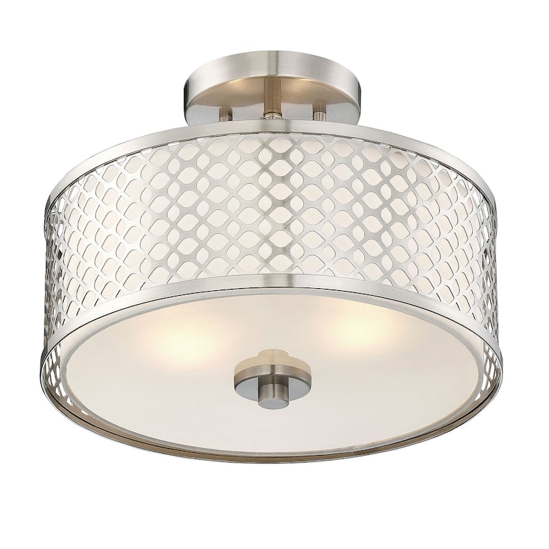 Meridian M60016 2 Light 13" Wide Semi-Flush Drum Ceiling Fixture