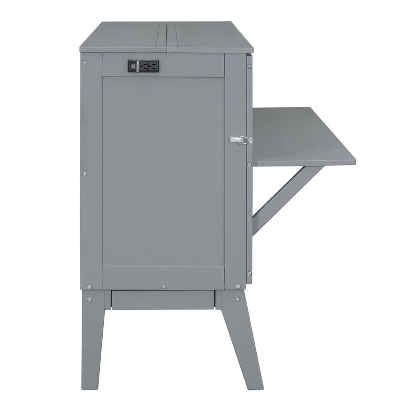 Queen Size Murphy Bed with USB Port & Removable Shelves On Each Side