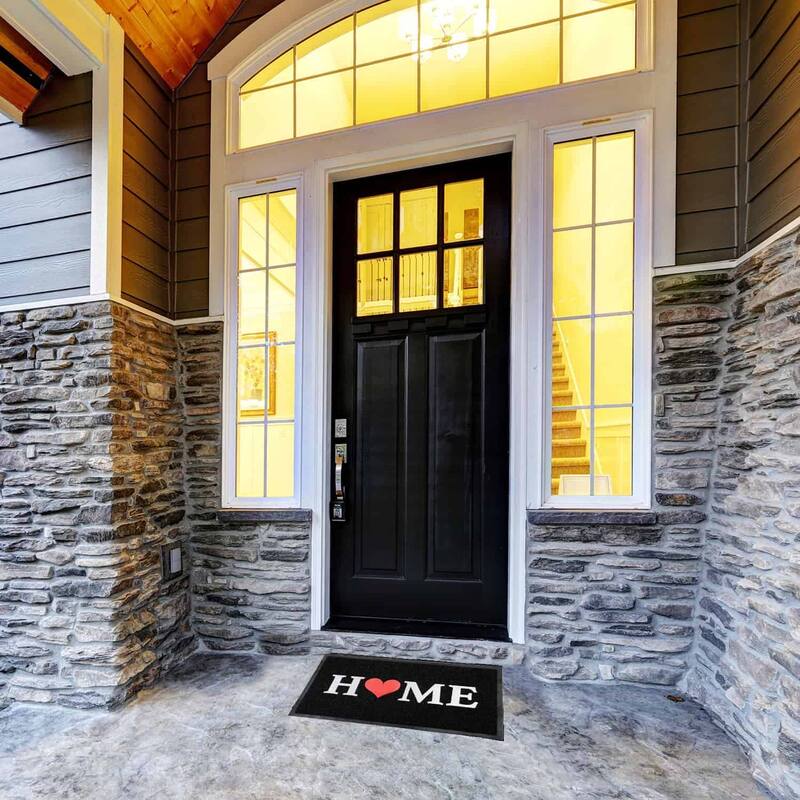 Outdoor Printed Front Door Mat Home PVC Rug 30x18 Black