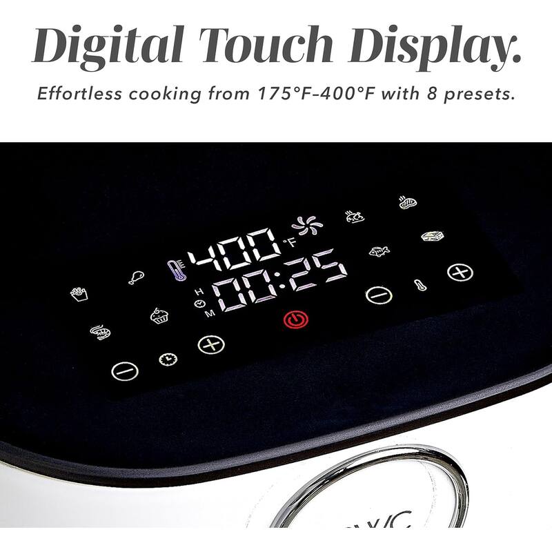 COOK WITH COLOR 1200W Air Fryer: Glass Basket, Dishwasher Safe, 60min Timer, 6 Presets, Temp Control 175F-400F, 4 - 5.5 QT