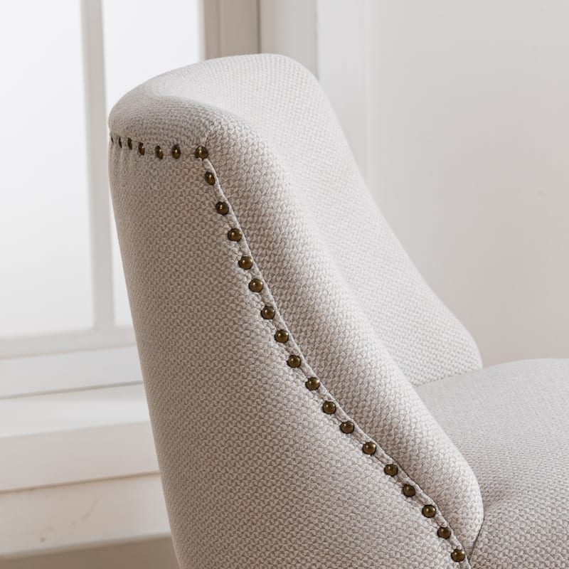 Roomfitters Counter Height Bar Stools Set of 2, 26'' Upholstered Swivel Dining Chairs with Curved Backrest