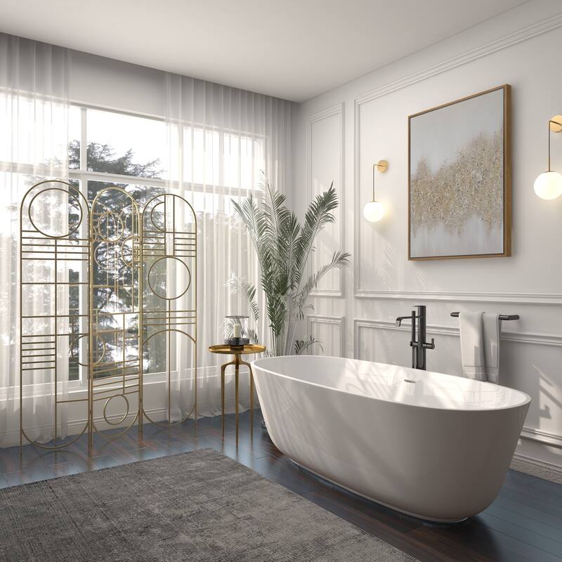 Gold Metal Hinged Foldable Arched Partition 3 Panel Geometric Partition Room Divider Screen