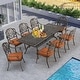 preview thumbnail 68 of 92, Versatile Outdoor Dining Sets w Swivel/Folding Chairs & Steel Slat Table and HDPE Dining Table Set for Gardens, Patios