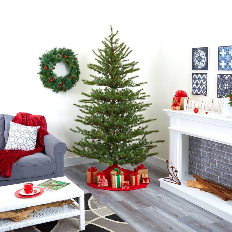 7' Vancouver Mountain Pine Christmas Tree with 374 Branches - Green