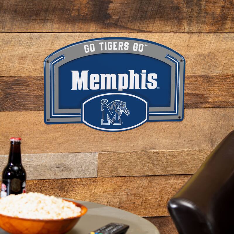 University of Memphis Embossed Steel Wall Sign, 11" x 17"