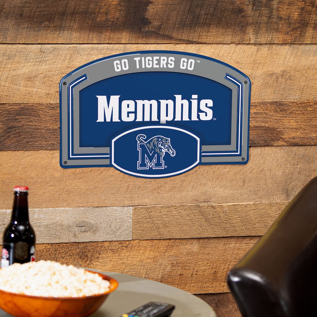 University of Memphis Embossed Steel Wall Sign, 11" x 17"