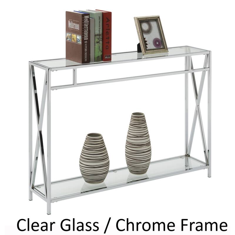 Convenience Concepts Oxford Chrome Console Table with Shelf