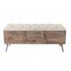 Natural Wood Upholstered Bedroom and Entryway Storage Bench - 20.25" H x 47.38" W x 15.81" W