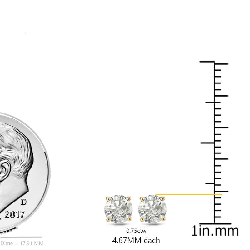 Auriya 18k Yellow Gold Diamond Stud Earrings (H-I, I2-I3)