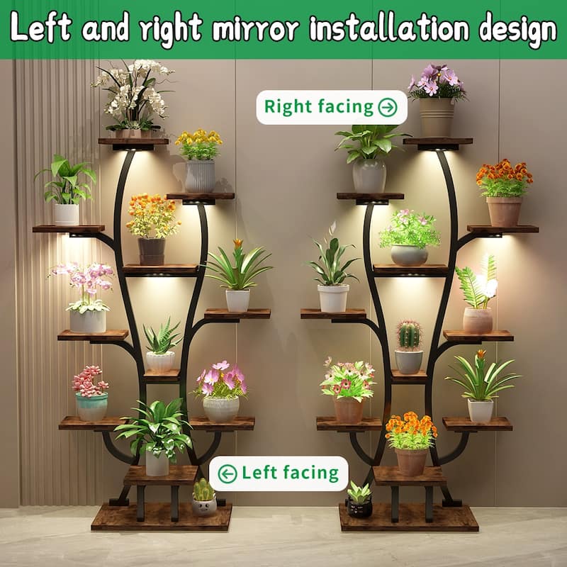 Metal Plant Stand with Grow Lights, Indoor Plant Rack