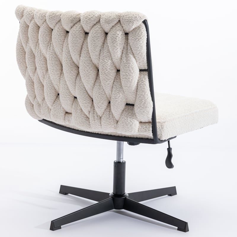 Upholstered No Wheels Armless Office Desk Chair